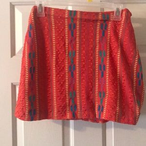 Orange Aztec skirt